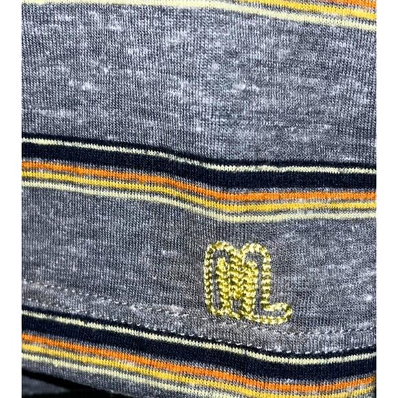 Marine Layer Re-Spun Striped T-Shirt Gray Blue Orange M/L Sustainable Soft Tee - Picture 5 of 8